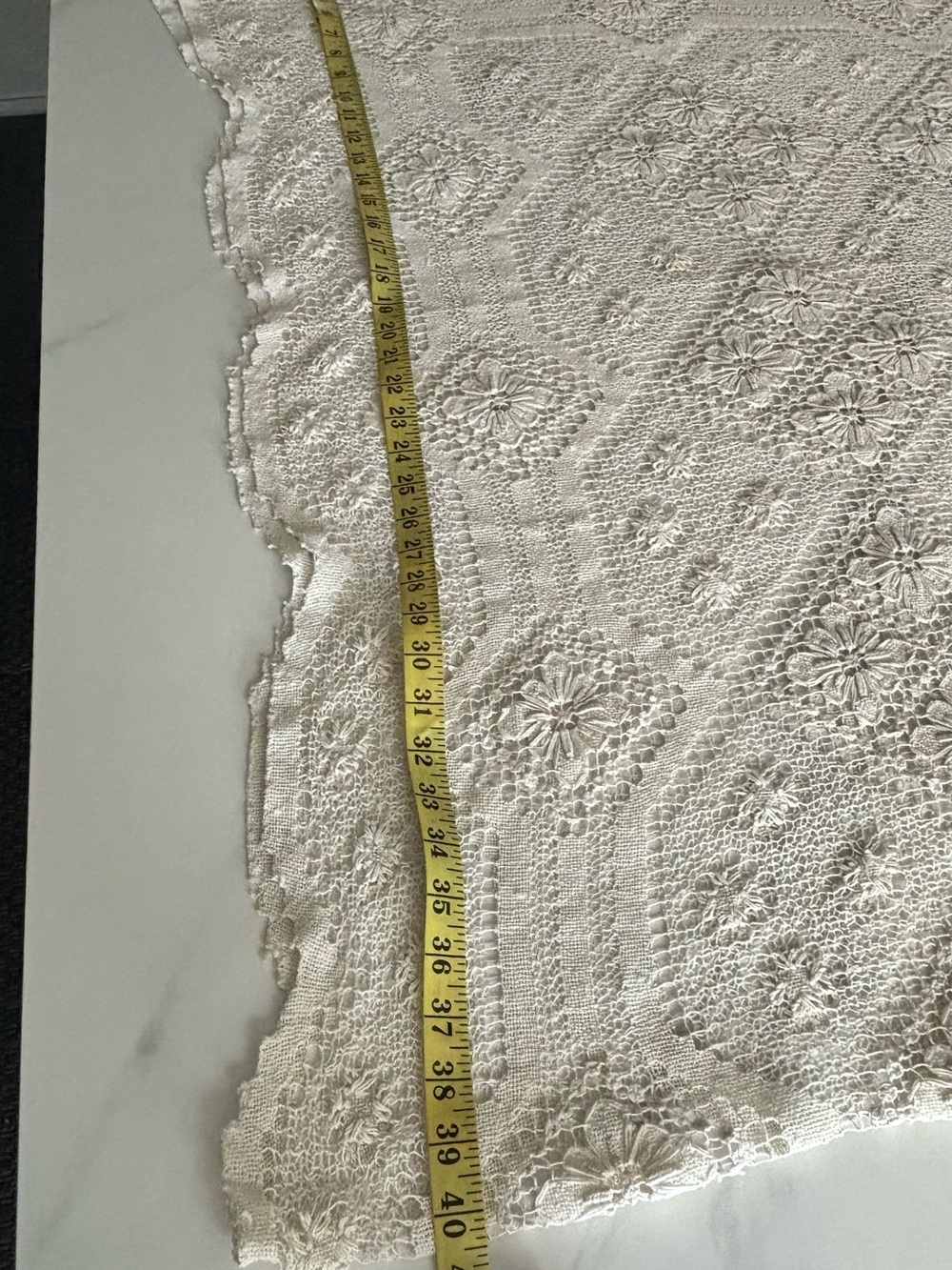 Vintage White Crochet Lace Tablecloth – Classic Home Dining 60x80 inch - Picture 11 of 11